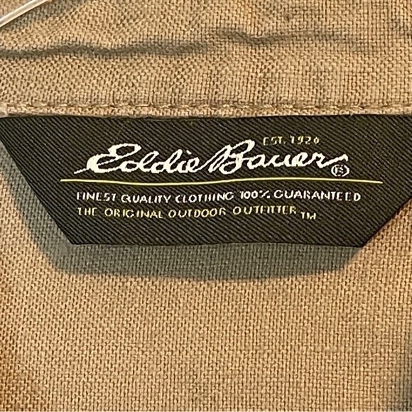 EDDIE BAUER khaki cotton linen blend military utility jacket size XS - Picture 5 of 6